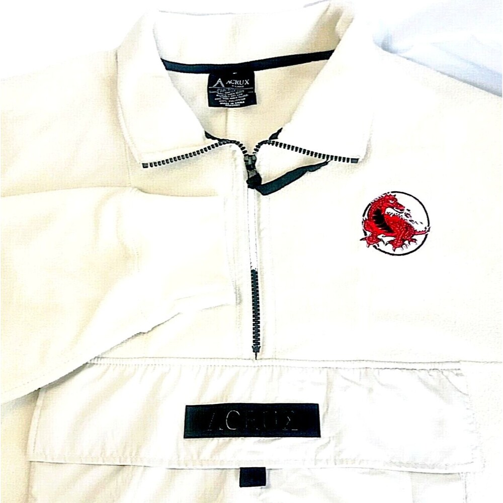 North & Acrux Fleece Jacket Dragon 1/4 Zip XL 2XL White MMA Martial Arts Karate